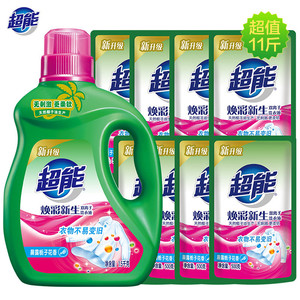 超能双离子洗衣液超值11斤衣物焕新护色天然椰子油温和不刺激