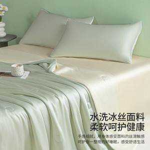 无印良品夏季新款凉感夏凉被冰丝夏被四件套单双人可机洗空调薄被