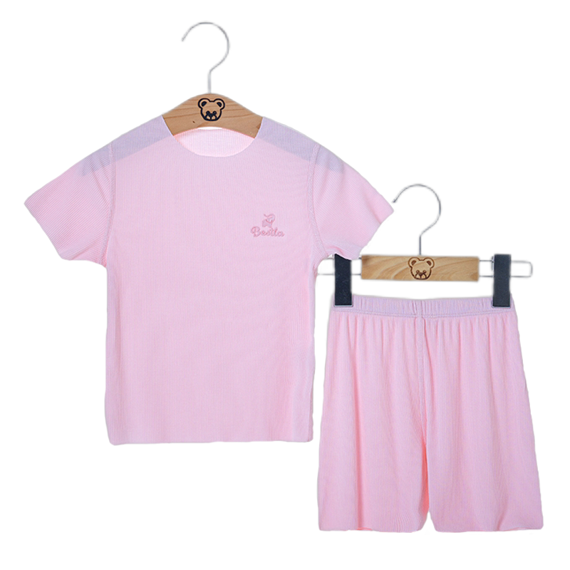 莫代尔衣服男童家居服夏季背心短袖短裤女童睡衣儿童空调服套装夏 19.4元