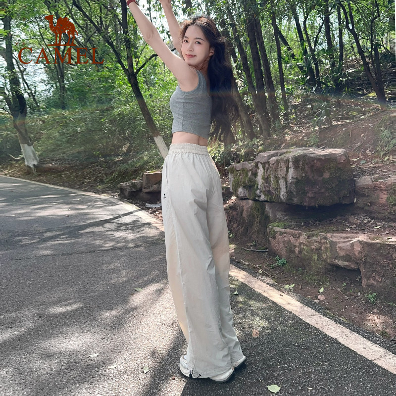 骆驼漫游运动长裤山本裤女防晒春夏透气宽松直筒小个子休闲弯刀裤 129.92元