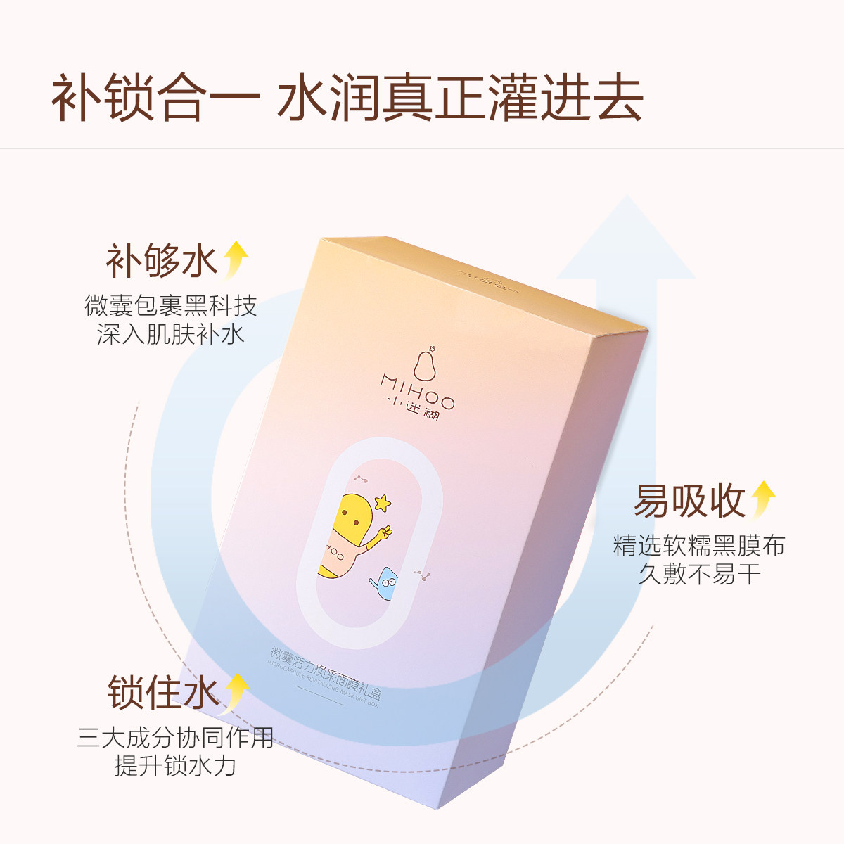 【专享】小迷糊微囊面膜补水保湿贴片面膜男女（不参与会员福利） 24.9元