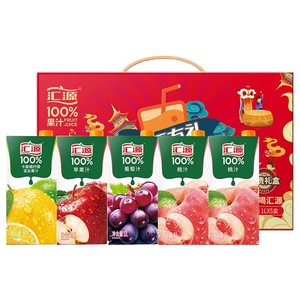 汇源果汁100%臻贵礼盒4口味随机发货节日送礼礼盒装纯果汁饮料