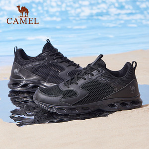 骆驼休闲鞋男鞋夏季新款网面健步鞋透气黑色网鞋轻便舒适运动鞋男