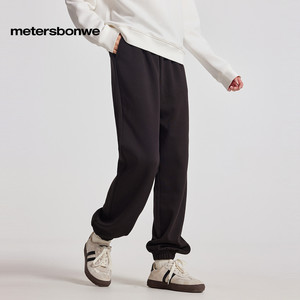 美特斯邦威休闲裤男女春季宽松百搭舒适高腰收脚裤显瘦简约长裤