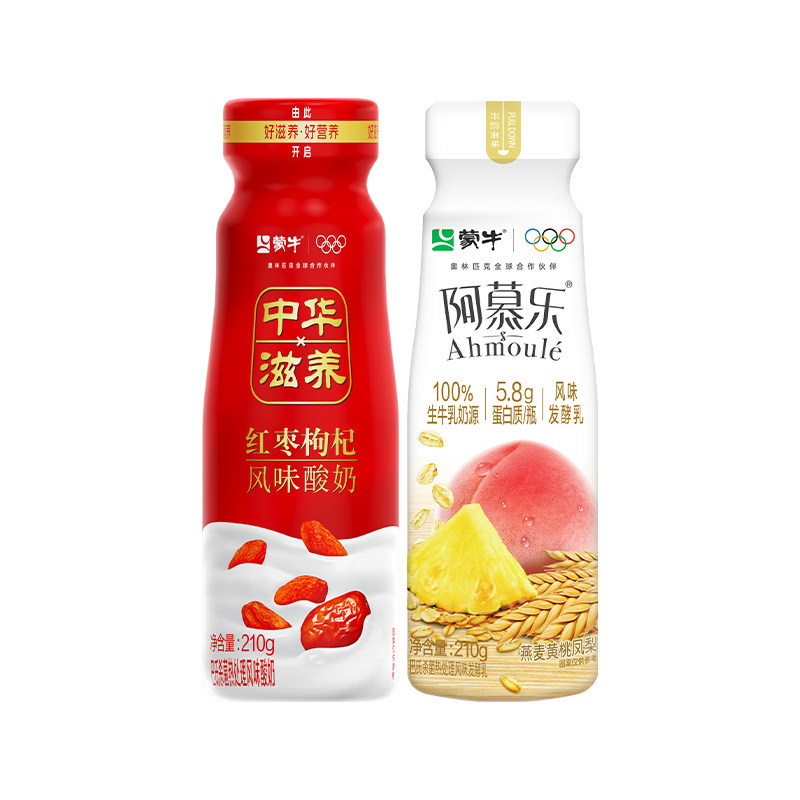 蒙牛红枣枸杞/阿慕乐燕麦黄桃/0乳糖酸奶*7瓶 tbb 29.9元