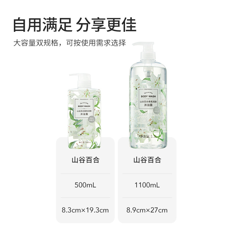 MINISO名创优品沐浴露持久留香山谷百合沐浴乳男士女士专用家庭装 17.9元