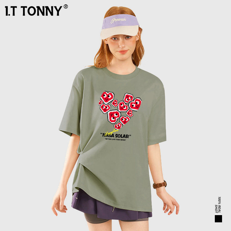 潮牌I.T TONNY官方正品潮牌宽松短袖国潮街头风小众印花上衣DQ 59.7元