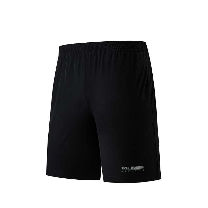 鸿星尔克运动短裤男士夏季速干短裤五分裤黑色健身训练裤跑步男裤 39元