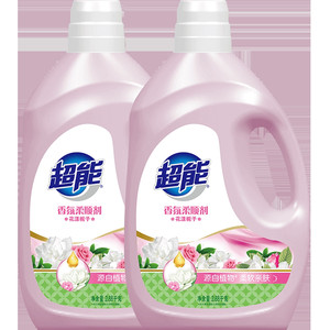 超能香氛柔顺剂2.68kg×2瓶花漾栀子去皱柔软亲肤儿童10.72斤