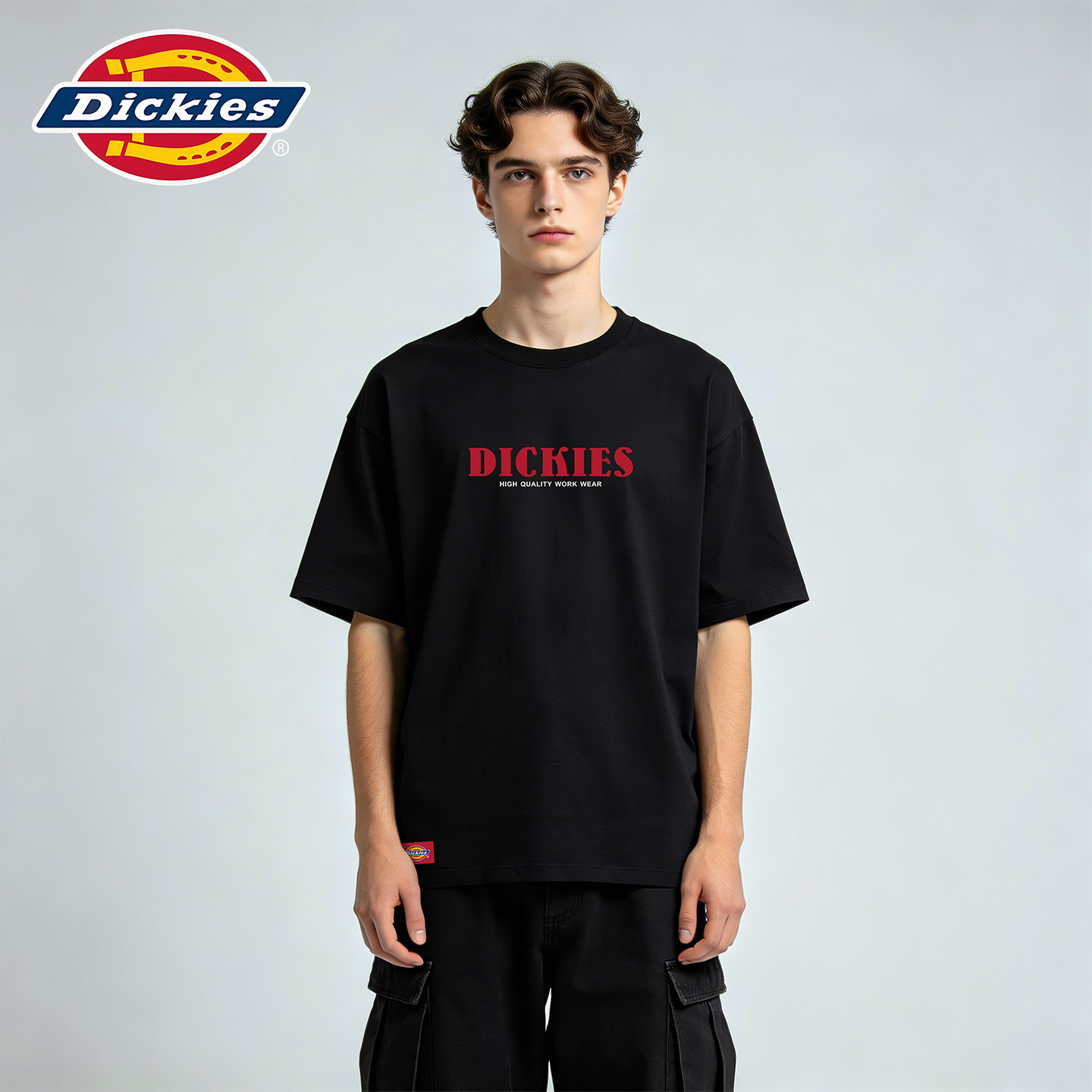 Dickies2026美式休闲印花T恤男夏季凉感吸汗速干抗菌圆领宽松短袖 79.1元
