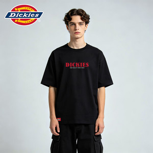 Dickies2026美式休闲印花T恤男夏季凉感吸汗速干抗菌圆领宽松短袖