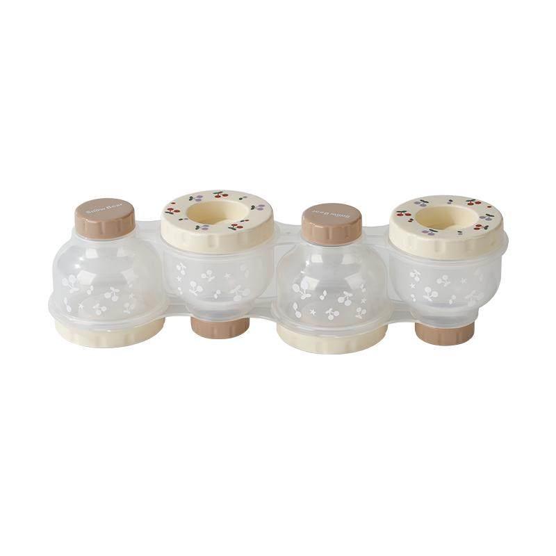 小白熊婴儿奶粉盒便携外出分装盒米粉零食存储密封防潮罐多层收纳 28元