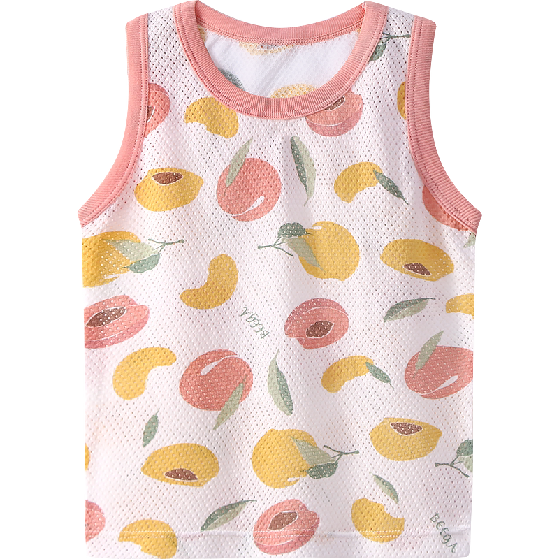 小狗比格儿童纯棉网眼吊带背心夏季男女宝宝全棉a类无袖外穿背心 49.9元