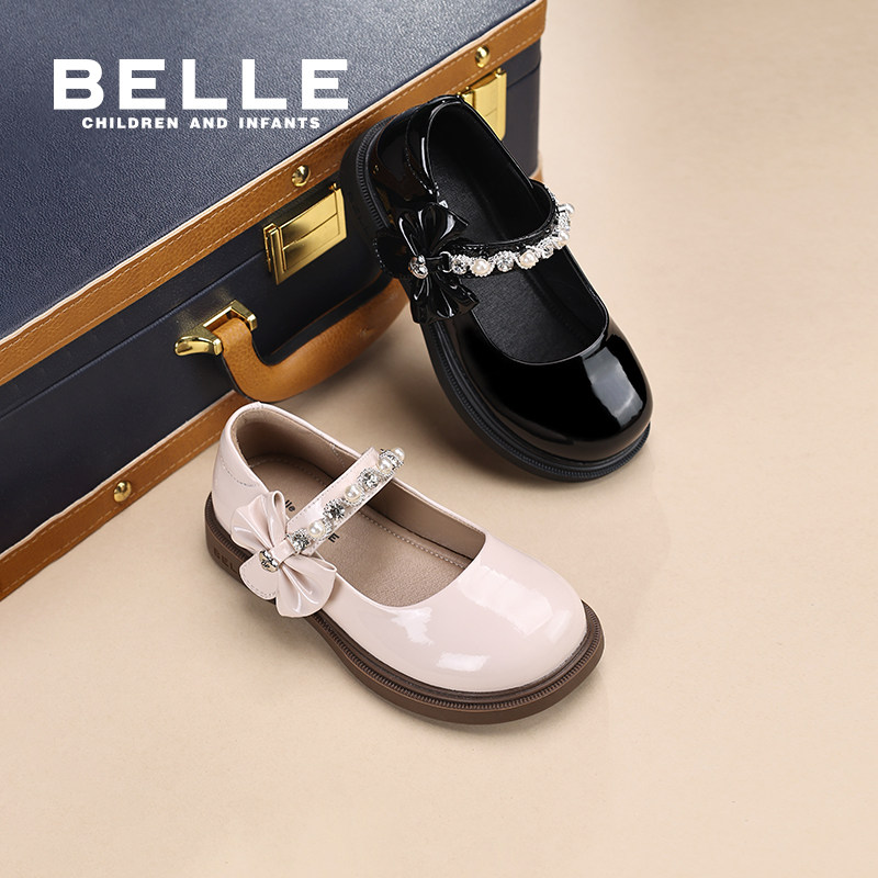 百丽童鞋女童玛丽珍鞋春季新款女孩公主鞋儿童时尚单鞋中大童皮鞋 179元