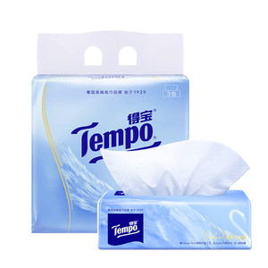 【会员派样】新品Tempo得宝Velvet臻享天鹅绒软抽体验装60抽*3包