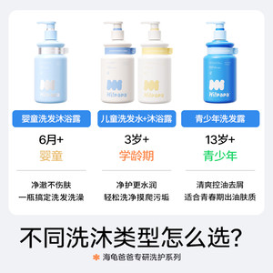 海龟爸爸二合一洗发水沐浴露儿童专用泡泡3岁以上宝宝女孩童男童