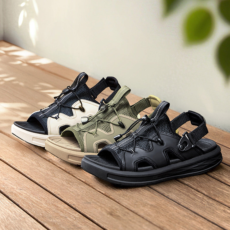 骆驼男鞋夏季新款透气户外凉鞋运动凉拖鞋沙滩鞋休闲外穿爸爸鞋子 59.6元