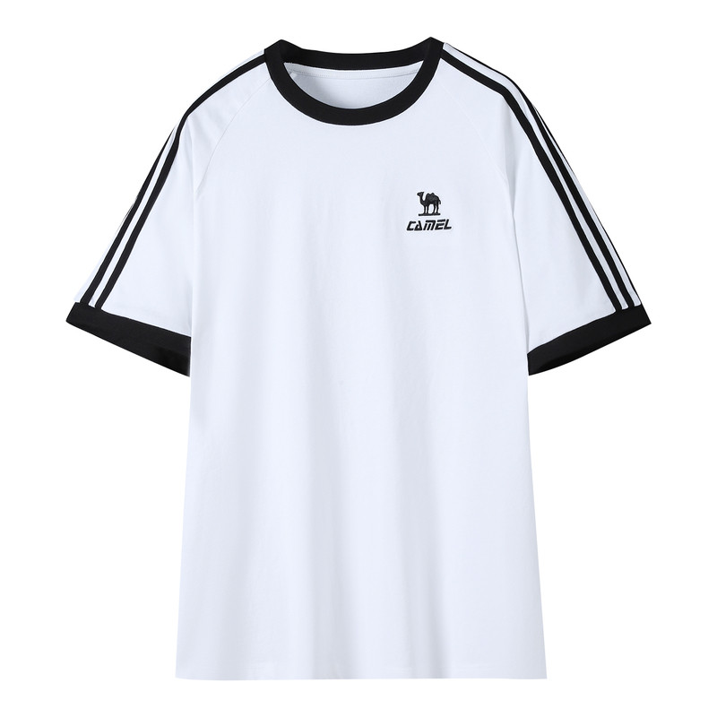 骆驼柔绵T神夏季棉t恤女短袖圆领情侣复古宽松运动休闲上衣男 89.32元