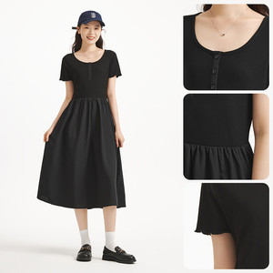 【连衣裙清仓】热风夏季女士针织背心连衣裙碎花连衣裙牛仔裙