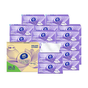 维达立体美抽纸24包整箱棉韧3层S码90抽家用实惠装印花餐巾纸批G