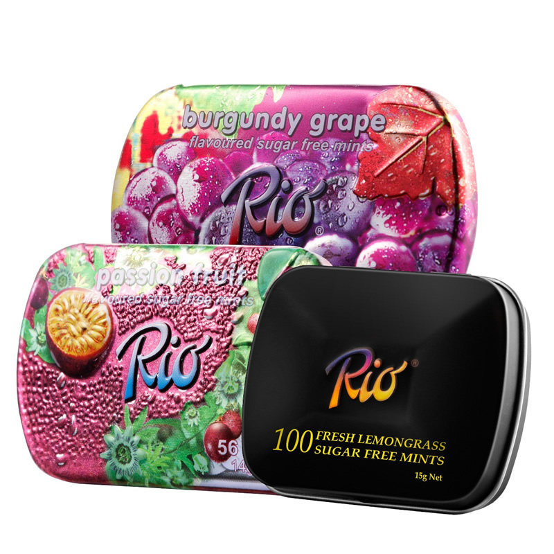 Rio瑞欧无糖薄荷糖 铁盒清新口气接吻糖口香糖清口含片木糖醇零食