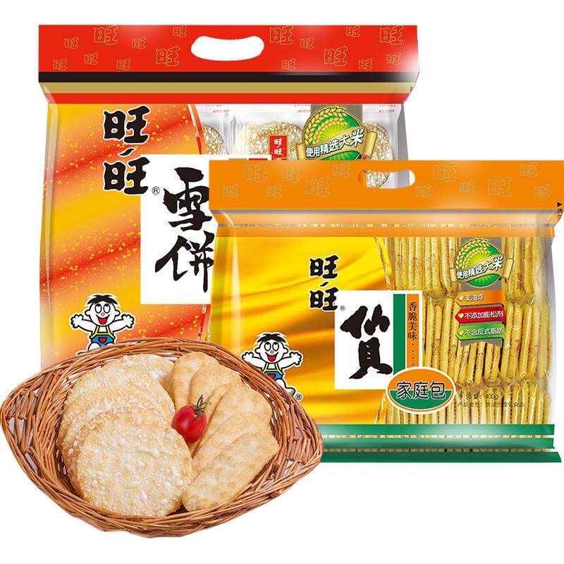 旺旺仙贝雪饼综合装膨化零食400g*2袋礼包食品办公室小吃甜点 27.28元