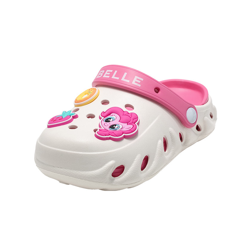 百丽童鞋26夏季新品小马宝莉联名女童卡通可爱包头凉鞋儿童洞洞鞋 79元
