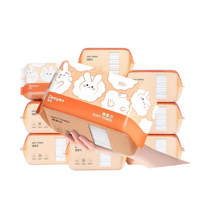 德佑洗脸巾绵柔巾一次性婴儿专用干湿两用擦脸巾非棉柔巾新生宝宝