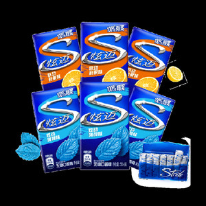 炫迈薄荷味鲜果味无糖口香糖持久清新口气网红休闲零食独立包装