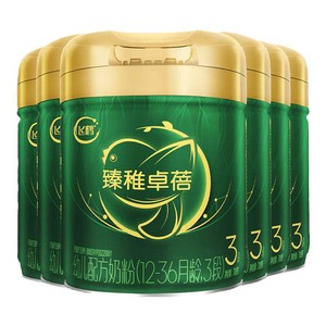 【官方旗舰店】飞鹤臻稚卓蓓3段乳铁蛋白有机幼儿牛奶粉700g*6罐
