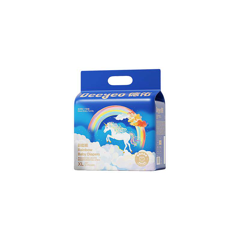 德佑拉拉裤婴儿纸尿裤超薄透气男女宝宝专用彩虹成长裤柔软尿不湿 119.6元