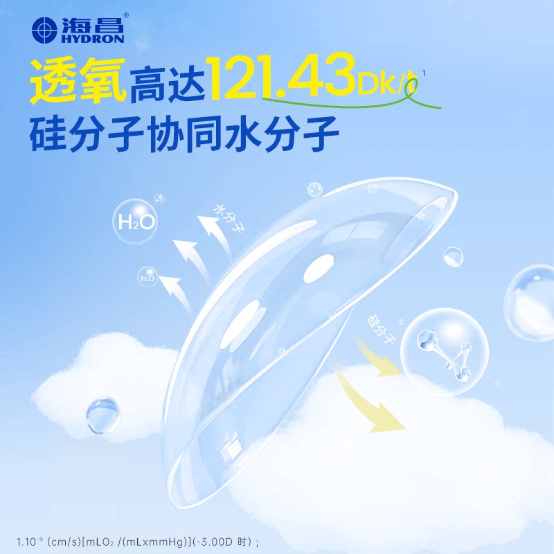 【专享】臻选海昌跃氧硅水凝胶日抛30片隐形近视眼镜高透氧透明片 69元