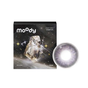 moody美瞳日抛DISCO设计系列金粉波普紫星大直径彩色隐形眼镜10片