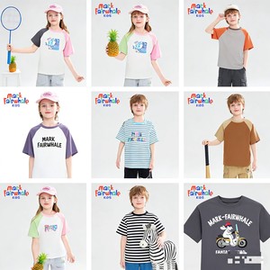 马克华菲2026新款男女童纯棉短袖儿童宽松洋气宝宝上衣T恤全JZ