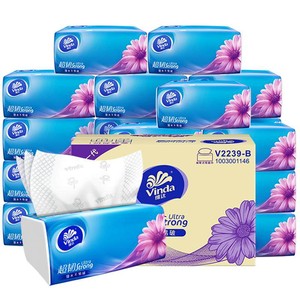 【孙颖莎推荐】维达抽纸超韧纸巾3层130抽24包餐巾纸家用实惠装