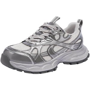 骆驼女鞋2026春季新款老爹鞋女款银色百搭复古运动鞋子户外休闲鞋