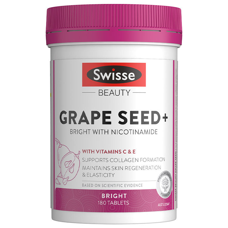 Swisse斯维诗葡萄籽胶囊烟酰胺花青素虾青素维生素c维生素e内调 92.13元