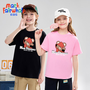 马克华菲2026新款男女童纯棉短袖儿童宽松断码清宝宝t恤正品盛JZ