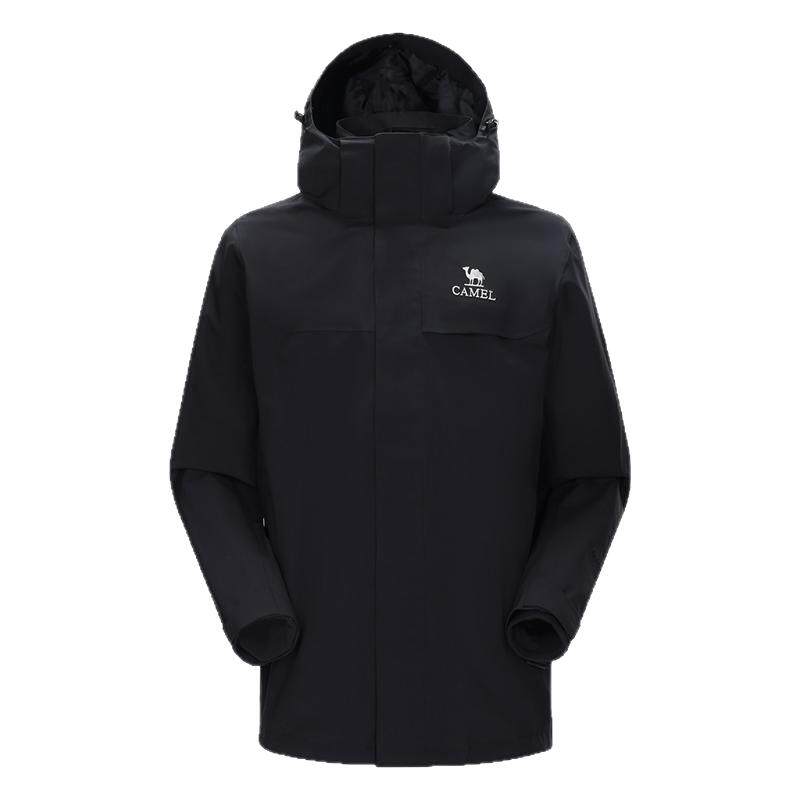 骆驼男装户外冲锋衣徒步三防夹克外套防暴雨三合一内胆登山服秋冬 439元