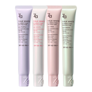 何浩楠Za姬芮美白防晒霜隔离贴贴妆前乳素颜霜三合一保湿提亮遮瑕