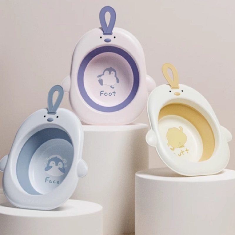 嫚熙婴儿洗脸盆洗屁屁洗脚盆新生儿专用洗屁股盆子宝宝可折叠脸盆 29.9元