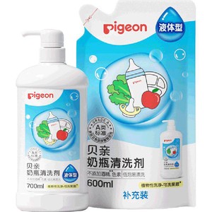Pigeon贝亲婴儿奶瓶清洗剂果蔬清洁剂宝宝奶嘴水果餐玩具洗洁1.3L