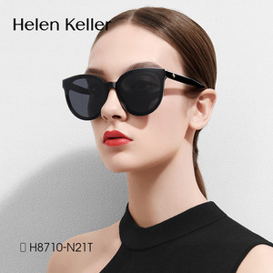 海伦凯勒经典女复古猫圆偏光太阳镜时尚潮墨镜女开车司机镜H8808