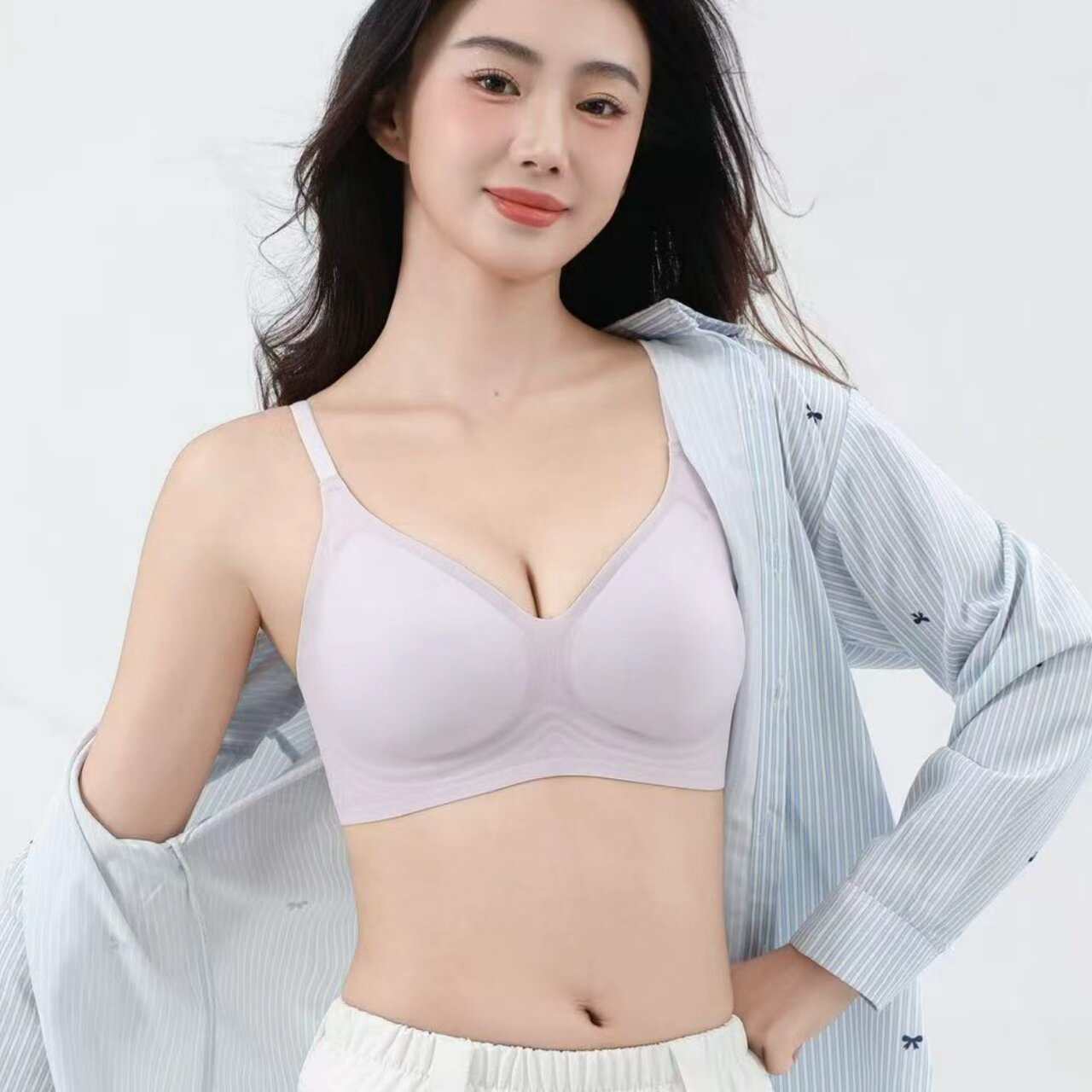 婷美无钢圈10D超薄凉感内衣女聚拢无痕文胸舒适薄款胸罩-1 69.9元