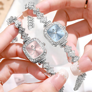 DOM联名JM 坚守139道生产工序 轻奢ins风满钻女表 L2