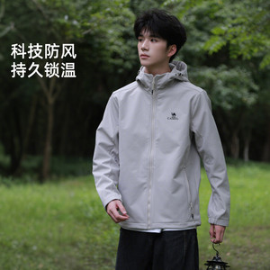 [岩壳Evo]骆驼男装夹克户外冲锋软壳衣防风防水运动登山服外套女