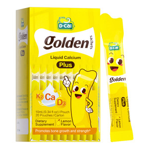 dcal迪巧小黄条液体钙婴幼儿童补钙宝宝婴儿钙液体钙片K2钙*2盒