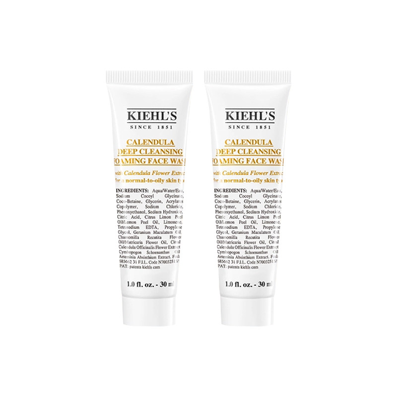 【自营】Kiehl＇s/科颜氏金盏花氨基酸净透洁面啫喱洗面奶30ml*2 33元