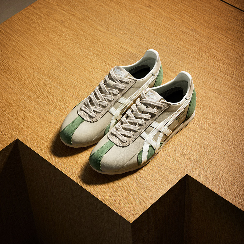Onitsuka Tiger鬼塚虎RUNSPARK夏季米色绿色复古运动休闲鞋 451.6元