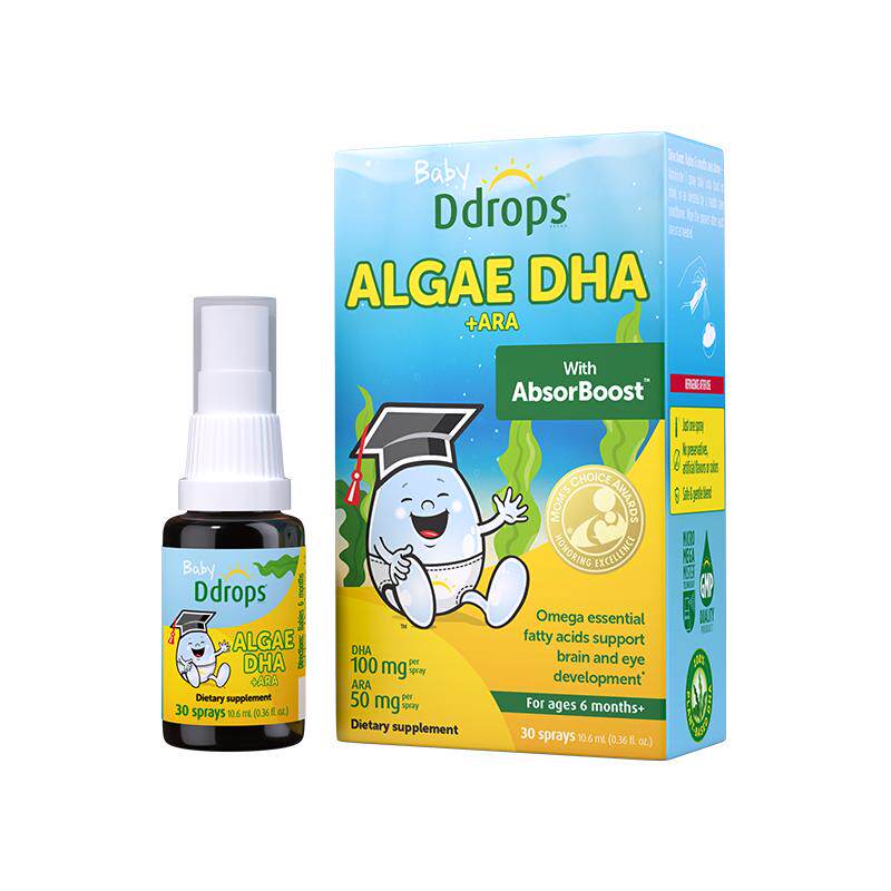 Ddrops滴卓思dha藻油婴儿专用儿童dha海藻油幼宝宝补DHA+ARA+ALA 148元